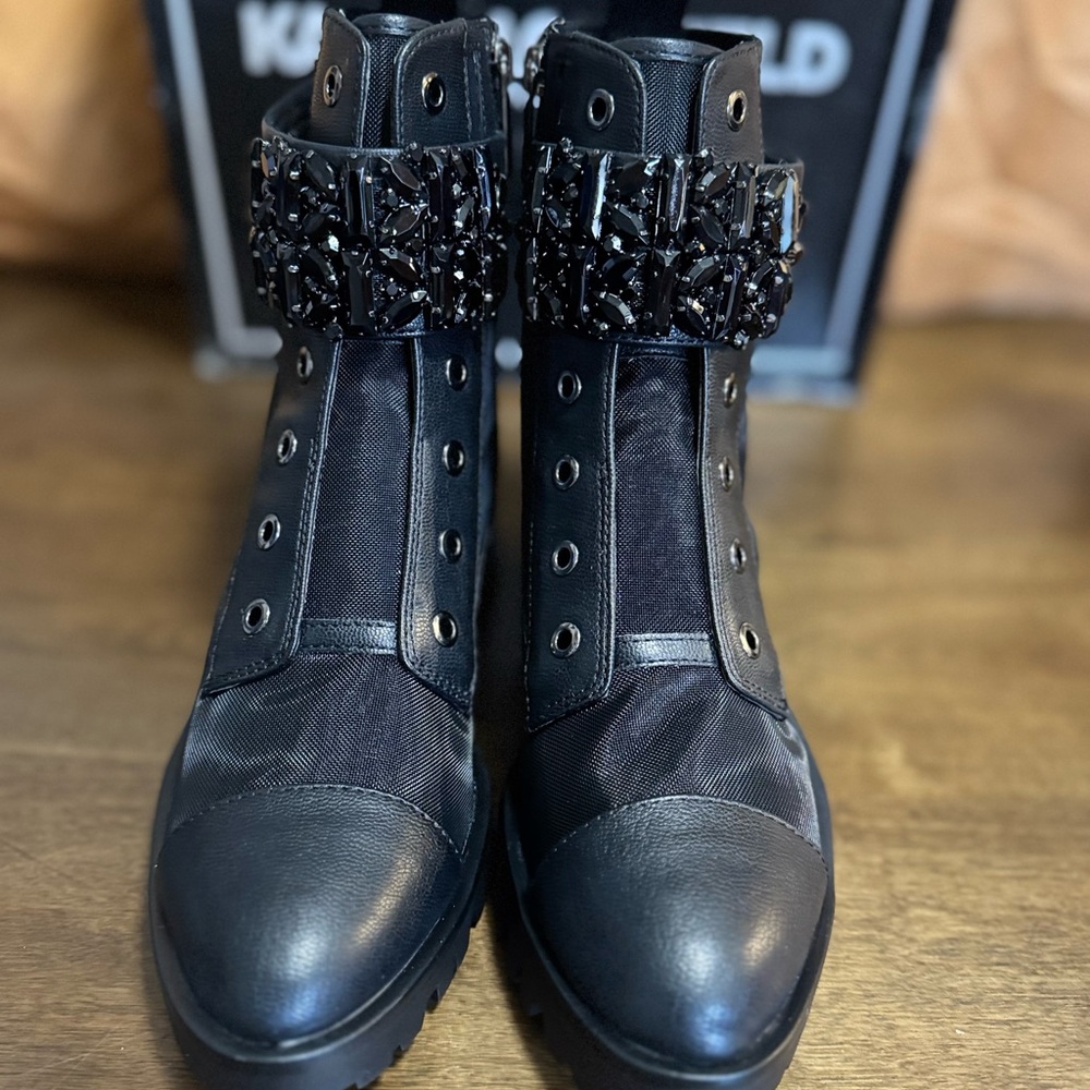 #1503 KARL LAGERFELD BOOTS Kari LAGERFELD Paris, PIPPA MESH Black/Black